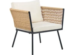 Balkonset Rattan Naturlich Auflagen Hellbeige Gargano