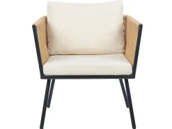 Balkonset Rattan Naturlich Auflagen Hellbeige Gargano