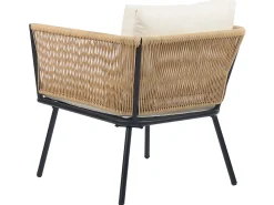 Balkonset Rattan Naturlich Auflagen Hellbeige Gargano