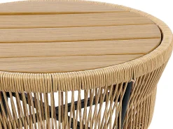 Balkonset Rattan Naturlich Auflagen Hellbeige Gargano
