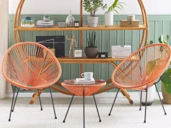 Balkonset Rattan Orange Acapulco Ii