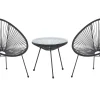 Balkonset Rattan Schwarz Acapulco Ii