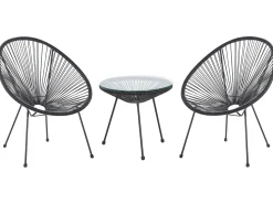Balkonset Rattan Schwarz Acapulco Ii