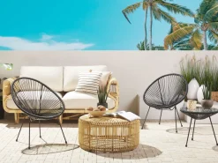 Balkonset Rattan Schwarz Acapulco Ii