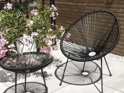 Balkonset Rattan Schwarz Acapulco Ii