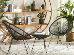 Balkonset Rattan Schwarz Acapulco Ii