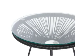 Balkonset Rattan Schwarz Acapulco Ii