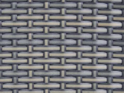 Balkonset Rattan Taupe Auflagen Dunkelgrau Mesyna