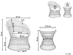 Balkonset Rattan Taupe Auflagen Dunkelgrau Mesyna