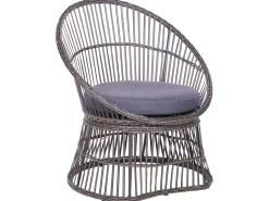 Balkonset Rattan Taupe Auflagen Dunkelgrau Mesyna