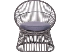 Balkonset Rattan Taupe Auflagen Dunkelgrau Mesyna