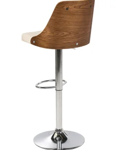 Barhocker Beige / Dunkler Holzfarbton Hohenverstellbar 2Er Set Vancouver