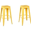 Barhocker Gelb-Gold 2Er Set Hohe 76 Cm Cabrillo