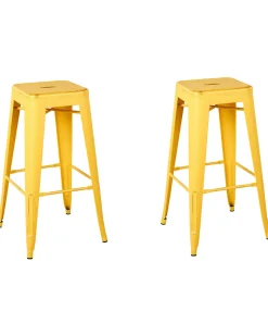Barhocker Gelb-Gold 2Er Set Hohe 76 Cm Cabrillo