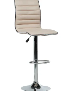 Barhocker Kunstleder Beige Hohenverstellbar 2Er Set Lucerne