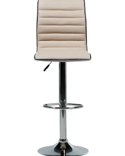 Barhocker Kunstleder Beige Hohenverstellbar 2Er Set Lucerne
