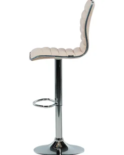 Barhocker Kunstleder Beige Hohenverstellbar 2Er Set Lucerne