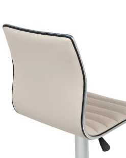 Barhocker Kunstleder Beige Hohenverstellbar 2Er Set Lucerne