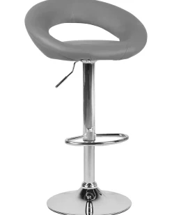 Barhocker Kunstleder Grau Hohenverstellbar 2Er Set Peoria