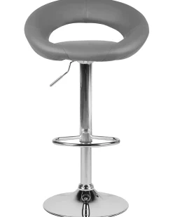Barhocker Kunstleder Grau Hohenverstellbar 2Er Set Peoria