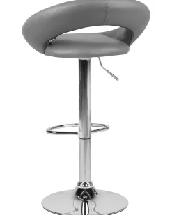 Barhocker Kunstleder Grau Hohenverstellbar 2Er Set Peoria