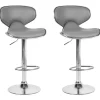 Barhocker Kunstleder Grau Hohenverstellbar 2Er Set Conway