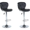 Barhocker Kunstleder Schwarz Hohenverstellbar 2Er Set Valetta