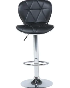 Barhocker Kunstleder Schwarz Hohenverstellbar 2Er Set Valetta