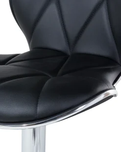 Barhocker Kunstleder Schwarz Hohenverstellbar 2Er Set Valetta