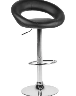 Barhocker Kunstleder Schwarz Hohenverstellbar 2Er Set Peoria