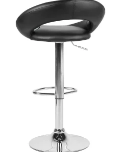 Barhocker Kunstleder Schwarz Hohenverstellbar 2Er Set Peoria