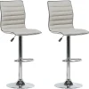 Barhocker Polsterbezug Beige Hohenverstellbar 2Er Set Lucerne