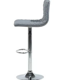 Barhocker Polsterbezug Grau Hohenverstellbar 2Er Set Orlando