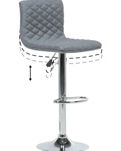 Barhocker Polsterbezug Grau Hohenverstellbar 2Er Set Orlando