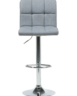 Barhocker Polsterbezug Grau Hohenverstellbar 2Er Set Marion
