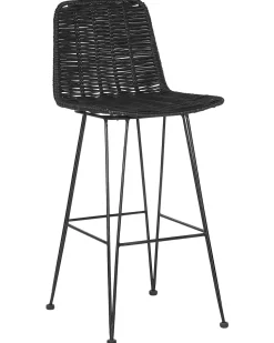 Barhocker Rattan Schwarz 2Er Set Cassita