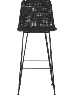 Barhocker Rattan Schwarz 2Er Set Cassita