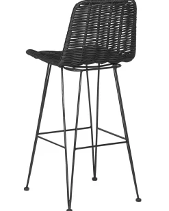 Barhocker Rattan Schwarz 2Er Set Cassita