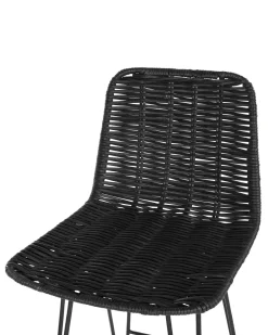 Barhocker Rattan Schwarz 2Er Set Cassita