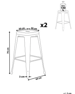 Barhocker Rosa 2Er Set Hohe 76 Cm Cabrillo