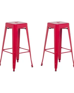 Barhocker Rot 2Er Set Hohe 76 Cm Cabrillo