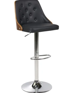 Barhocker Schwarz / Dunkler Holzfarbton Hohenverstellbar 2Er Set Vancouver
