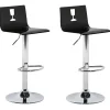 Barhocker Transparent Schwarz Hohenverstellbar 2Er Set Busan