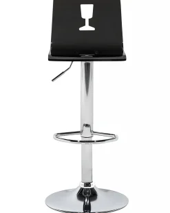Barhocker Transparent Schwarz Hohenverstellbar 2Er Set Busan
