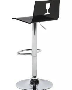 Barhocker Transparent Schwarz Hohenverstellbar 2Er Set Busan