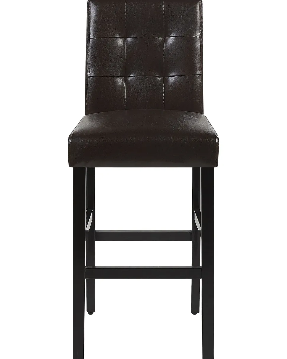 Barstuhl Kunstleder / Kiefernholz Braun 2Er Set Madison