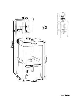 Barstuhl Kunstleder / Kiefernholz Braun 2Er Set Madison