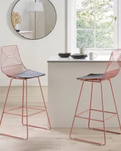 Barstuhl Metall / Kunstleder Rosegold 2Er Set Bisbee