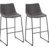 Barstuhl Polsterbezug Dunkelgrau / Schwarz 2Er Set Franks