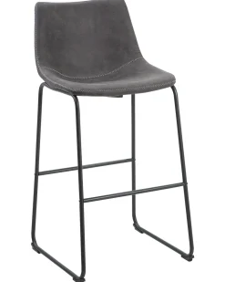 Barstuhl Polsterbezug Dunkelgrau / Schwarz 2Er Set Franks